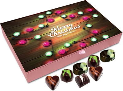 

Chocholik Christmas Gift Box - Merry Christmas With Joy And Love Chocolate Box - 12pc Truffles(144 g)