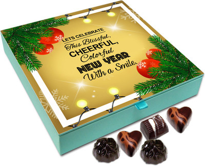 

Chocholik New Year Chocolate Box - Lets Celebrate This Blissful New Year With A Smile Chocolate Box - 9pc Truffles(108 g)