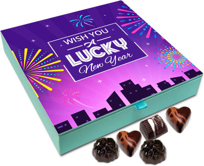 

Chocholik New Year Chocolate Box - Wish You A Lucky New Year Chocolate Box - 9pc Truffles(108 g)