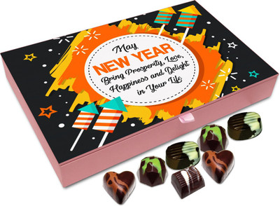 

Chocholik New Year Gift Box - May This New Year Brings Prosperity Love And Happiness Chocolate Box - 12pc Truffles(144 g)
