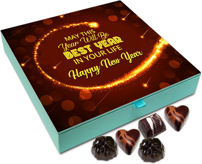 

Chocholik New Year Chocolate Box - May This New Year Be The Best Year In Your Life Chocolate Box - 9pc Truffles(108 g)