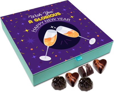 

Chocholik New Year Chocolate Box - Wish You A Glorious New Year Chocolate Box - 9pc Truffles(108 g)