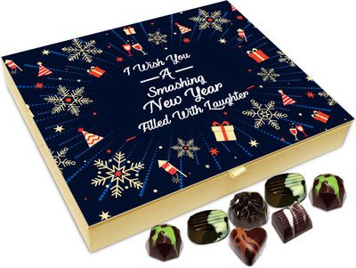 

Chocholik New Year Chocolate Box - I Wish You A Smashing And Enjoyable New Year Chocolate Box - 20pc Truffles(240 g)
