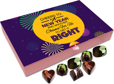 

Chocholik New Year Chocolate Box - Lets All Cheers For The New Year Chocolate Box - 12pc Truffles(144 g)