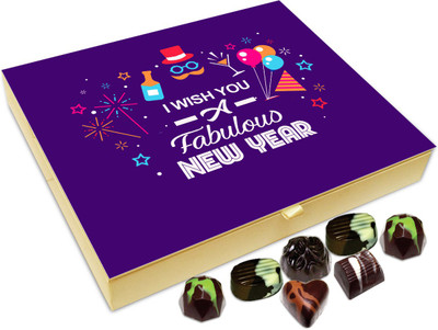 

Chocholik New Year Chocolate Box - I Wish You A Fabulous New Year Chocolate Box - 20pc Truffles(240 g)
