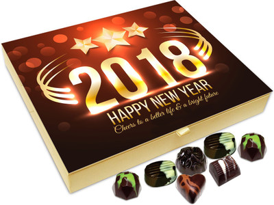 

Chocholik New Year Gift Box - Cheers To A Better Life And Bright Future On New Year Chocolate Box - 20pc Truffles(240 g)
