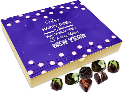 

Chocholik New Year Chocolate Box -May Happy Times And Warm Memories Brighten Your New Year Chocolate Box - 20pc Truffles(240 g)