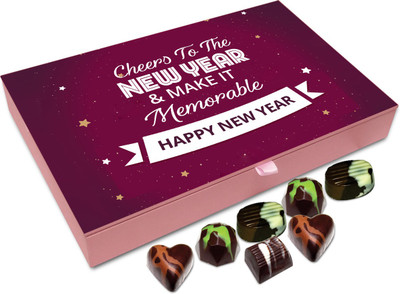 

Chocholik New Year Chocolate Box - Cheers To The New Year And Make It Memorable Chocolate Box - 12pc Truffles(144 g)