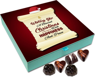 

Chocholik Christmas Gift Box - Wishing You Christmas With Happiness And Peace Chocolate Box - 9pc Truffles(108 g)