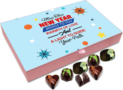 

Chocholik New Year Chocolate Box - May This New Year Brings To You Warmth Of Love Chocolate Box - 12pc Truffles(144 g)
