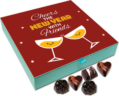 

Chocholik New Year Chocolate Box - Cheers The New Year With Your Best Friends Chocolate Box - 9pc Truffles(108 g)