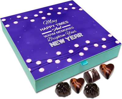 

Chocholik New Year Chocolate Box -May Happy Times And Warm Memories Brighten Your New Year Chocolate Box - 9pc Truffles(108 g)