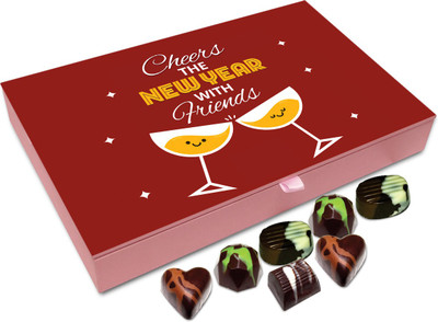 

Chocholik New Year Chocolate Box - Cheers The New Year With Your Best Friends Chocolate Box - 12pc Truffles(144 g)