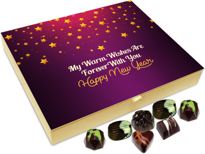 

Chocholik New Year Chocolate Box - On This New Year My Warm Wishes Are Always With You Chocolate Box - 20pc Truffles(240 g)
