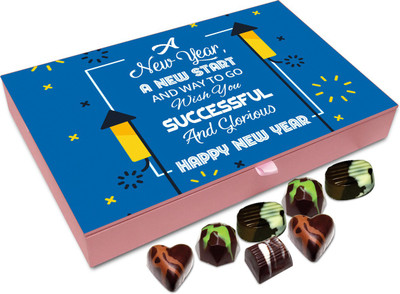

Chocholik New Year Chocolate Box - Have A Successful And Glorious New Year Chocolate Box - 12pc Truffles(144 g)