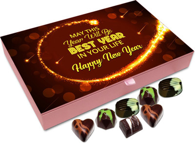 

Chocholik New Year Chocolate Box - May This New Year Be The Best Year In Your Life Chocolate Box - 12pc Truffles(144 g)