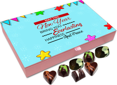 

Chocholik New Year Chocolate Box - May This New Year Bring You Everlasting Happiness Chocolate Box - 12pc Truffles(144 g)
