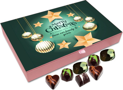

Chocholik Christmas Gift Box - Merry Christmas From Our Family To Yours Chocolate Box - 12pc Truffles(144 g)