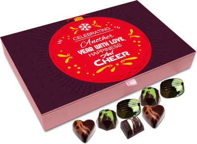 

Chocholik New Year Chocolate Box - Celebrate Another New Year With Love Happiness And Cheer Chocolate Box - 12pc Truffles(144 g)