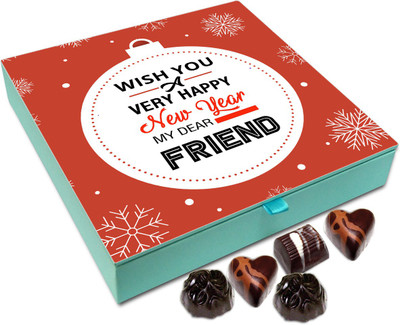 

Chocholik New Year Chocolate Box - Wish You A Very Happy New Year My Dear Friend Chocolate Box - 9pc Truffles(108 g)