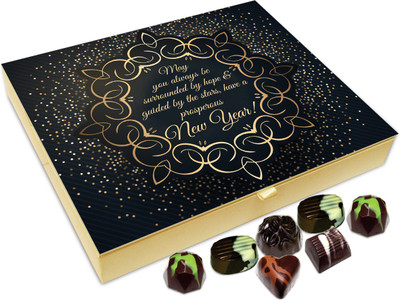 

Chocholik New Year Gift Box - May You Always Be Surrounded By Hope And Prosperity On New Year Chocolate Box - 20pc Truffles(240 g)