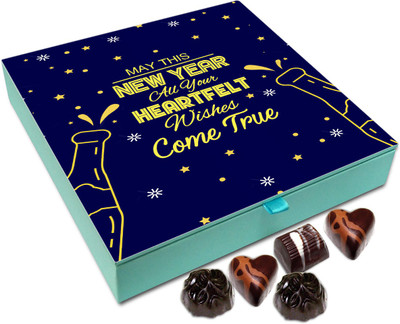

Chocholik New Year Chocolate Box - May This New Year All Your Heartfelt Wishes Come True Chocolate Box - 9pc Truffles(108 g)