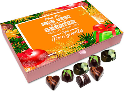 

Chocholik New Year Chocolate Box - May This New Year Bring You Amazing Success And Prosperity Chocolate Box - 12pc Truffles(144 g)
