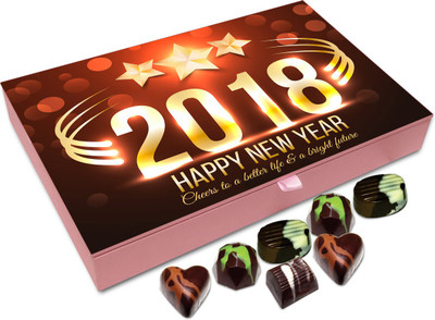

Chocholik New Year Gift Box - Cheers To A Better Life And Bright Future On New Year Chocolate Box - 12pc Truffles(144 g)
