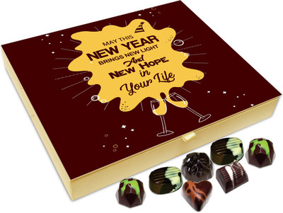 

Chocholik New Year Gift Box - May This New Year Brings New Light And Hope In Your Life Chocolate Box - 20pc Truffles(240 g)