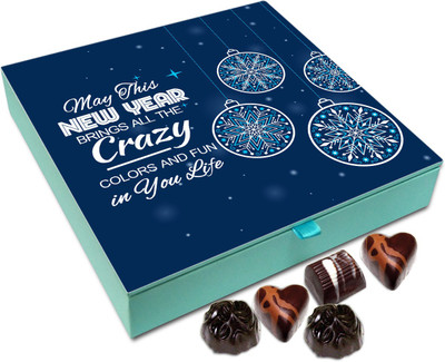 

Chocholik New Year Chocolate Box - May This New Year Brings All The Crazy Colors And Fun In Your Life Chocolate Box - 9pc Truffles(108 g)