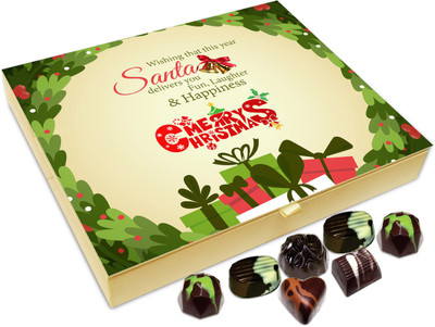 

Chocholik Christmas Gift Box - May Santa Deliver Laughter Fun And Happiness On Christmas Chocolate Box - 20pc Truffles(240 g)