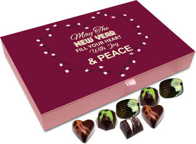 

Chocholik New Year Chocolate Box - May The New Year Fill Your Heart With Joy And Peace Chocolate Box - 12pc Truffles(144 g)