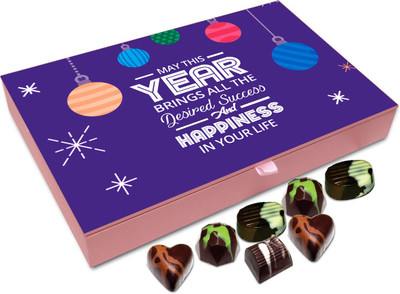 

Chocholik New Year Chocolate Box - May This New Year Brings In All The Desired Happiness And Success Chocolate Box - 12pc Truffles(144 g)