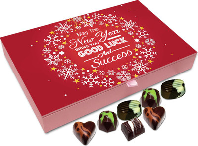 

Chocholik New Year Chocolate Box - May This New Year Bring Good Luck And Success Chocolate Box - 12pc Truffles(144 g)