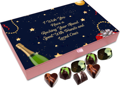 

Chocholik New Year Chocolate Box -I Wish You Have A Rocking New Year Chocolate Box - 12pc Truffles(144 g)