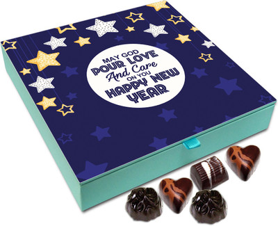 

Chocholik New Year Chocolate Box - May God Pour Love And Care On You On New Year Chocolate Box - 9pc Truffles(108 g)