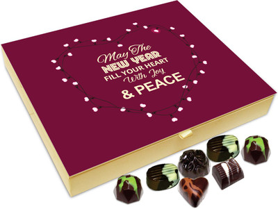 

Chocholik New Year Chocolate Box - May The New Year Fill Your Heart With Joy And Peace Chocolate Box - 20pc Truffles(240 g)