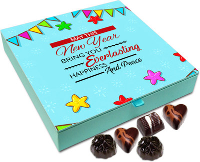 

Chocholik New Year Chocolate Box - May This New Year Bring You Everlasting Happiness Chocolate Box - 9pc Truffles(108 g)