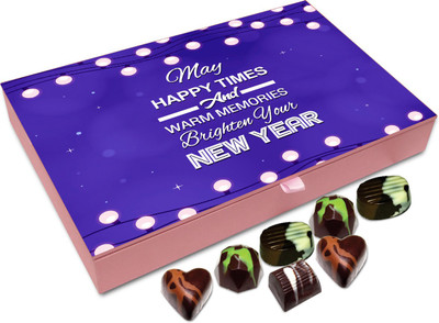 

Chocholik New Year Chocolate Box -May Happy Times And Warm Memories Brighten Your New Year Chocolate Box - 12pc Truffles(144 g)