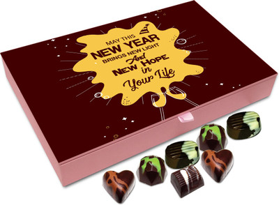

Chocholik New Year Gift Box - May This New Year Brings New Light And Hope In Your Life Chocolate Box - 12pc Truffles(144 g)