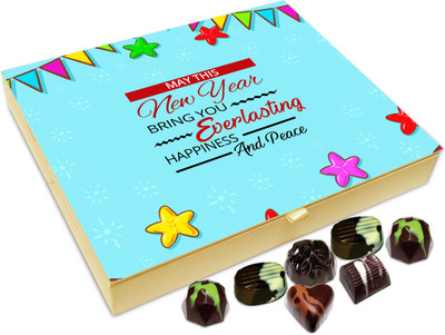 

Chocholik New Year Chocolate Box - May This New Year Bring You Everlasting Happiness Chocolate Box - 20pc Truffles(240 g)