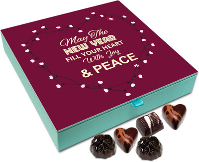 

Chocholik New Year Chocolate Box - May The New Year Fill Your Heart With Joy And Peace Chocolate Box - 9pc Truffles(108 g)
