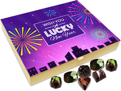 

Chocholik New Year Chocolate Box - Wish You A Lucky New Year Chocolate Box - 20pc Truffles(240 g)