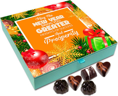 

Chocholik New Year Chocolate Box - May This New Year Bring You Amazing Success And Prosperity Chocolate Box - 9pc Truffles(108 g)