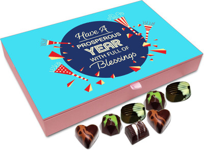 

Chocholik New Year Chocolate Box - Have A Prosperous Year Full Of Blessings Chocolate Box - 12pc Truffles(144 g)