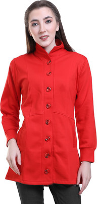 SWEEKASH Fleece Woollen Blend Solid Coat