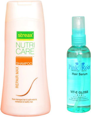 15% OFF on STREAX Nutri Care Repair Max Shampoo 250ml and Pink Root Hair Serum 100ml Pack of 2(Set of 2) on Flipkart 15% OFF on STREAX Nutri Care Repair Max Shampoo 250ml and Pink Root Hair Serum 100ml Pack of 2(Set of 2) on Flipkart