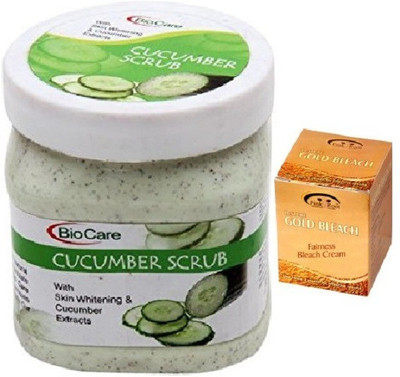 

Biocare Cucumber Scrub 500 ML, Pink Root Golden Bleach Pack of 2(Set of 2)