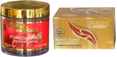 

NATURE ESSENCE Gold Bleach 200gm and Pink Root Pomegranate Butter Cream 100gm Pack of 2(Set of 2)