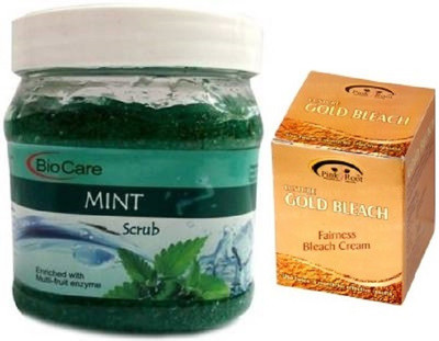 

Biocare Mint Scrub 500 ML, Pink Root Golden Bleach Pack of 2(Set of 2)